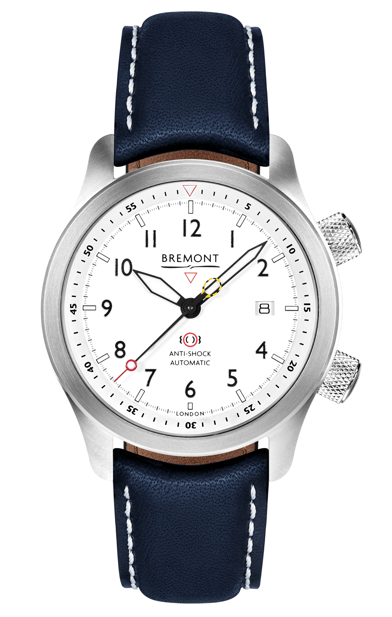 Bremont Watch Company Configurator MBII Custom Stainless Steel, White Dial with Dark Blue Barrel & Open Case Back